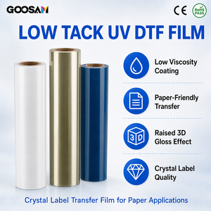 GOOSAM Rouleau de film autocollant DTF UV à faible adhérence en gros AB PET pour transfert à froid 30cm 60cm pour impression sur tasses et papier, conception personnalisée - Product Image 1