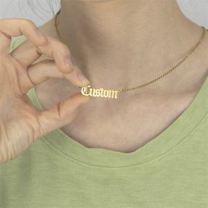 Vendite transfrontaliere gioielli personalizzati personalizzati <span class=keywords><strong>collana</strong></span> <span class=keywords><strong>con</strong></span> <span class=keywords><strong>nome</strong></span> personalizzato in acciaio inossidabile placcato oro 18 carati - Product Image 3