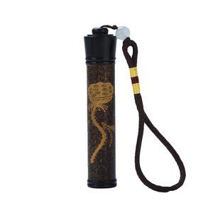 Portable Toothpick Holder Mini Tea Caddy Incense Case With Dragon Design Bamboo Material Classic Style Personal Gift - Product Image 5
