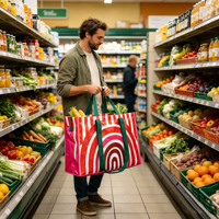 Sac tissé en PP recyclable, résistant aux déchirures et à la poussière, multi-usages pour les courses quotidiennes et l'emballage en entrepôt