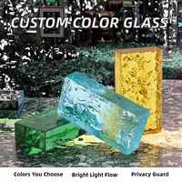 Brique de verre cristallin de couleur personnalisée, écologique, décorative, pour la décoration murale industrielle, extérieure, de bar, d'hôtel