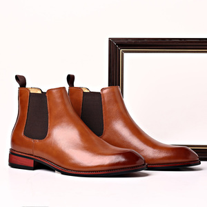 Botas de Cuero para Hombre, Estilo Chelsea Retro de Fan Yinglun, Moda Popular y Minimalista - Product Image 1