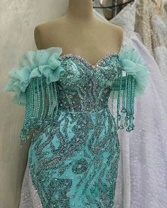 <span class=keywords><strong>Robe</strong></span> de bal sirène luxueuse Aso Ebi avec cristaux et sequins, en dentelle, pour soirée formelle, deuxième réception, anniversaire - Product Image 2