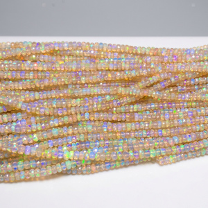 Cuentas de Ópalo Etíope Multicolor Facetadas en Forma de Rondelle, Perforadas en el Centro, Tamaño 3-5mm, Hilo de 8 Pulgadas de Largo para Hacer Pulseras y Joyería - Product Image 3