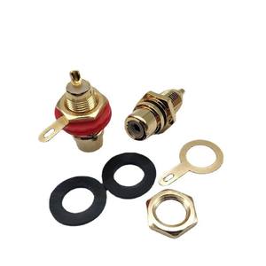 Adaptateur Audio de Terminal de haut-parleur plaqué or <span class=keywords><strong>RCA</strong></span> Phono femelle, connecteurs de prises de panneau de châssis noir et rouge - Product Image 5