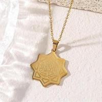 Excelente Collar de Joyería al por Mayor de Acero Inoxidable con Colgante de Estrella Octogonal de los Grandes Seljukas, Shahada, Allah, Islámico, Árabe, Musulmán, Eid, Corán
