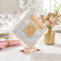 Support de cartes de prière juives personnalisé en acrylique pour table, cadeau Judaica OEM ODM, ensemble de Bencher classique hébreu 2.0 personnalisé avec diamants