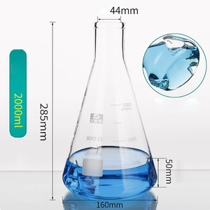 Matraz Cónico Triangular de Vidrio Borosilicato Transparente de 2000 ml con Deflectores, Matraz de <span class=keywords><strong>Erlenmeyer</strong></span> con Triple Flauta - Product Image 2