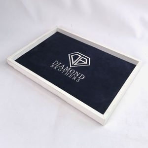 OEM tùy chỉnh thêu logo PU da biên giới trang sức xem Valet khay bên trong nhung phục vụ khay - Product Image 3