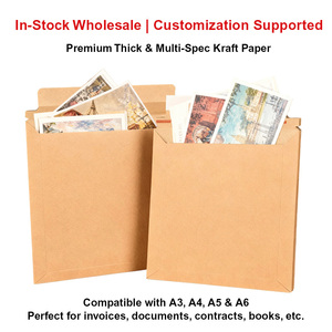 Tài liệu ảnh bưu phẩm A3 A4 A5 A6 Kraft phong bì màu nâu với vỏ và con dấu tự đóng dấu - Product Image 6