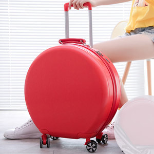 Mini valise ronde à coque rigide, légère, avec roulettes pivotantes et serrure, petit bagage de voyage à main - Product Image 3