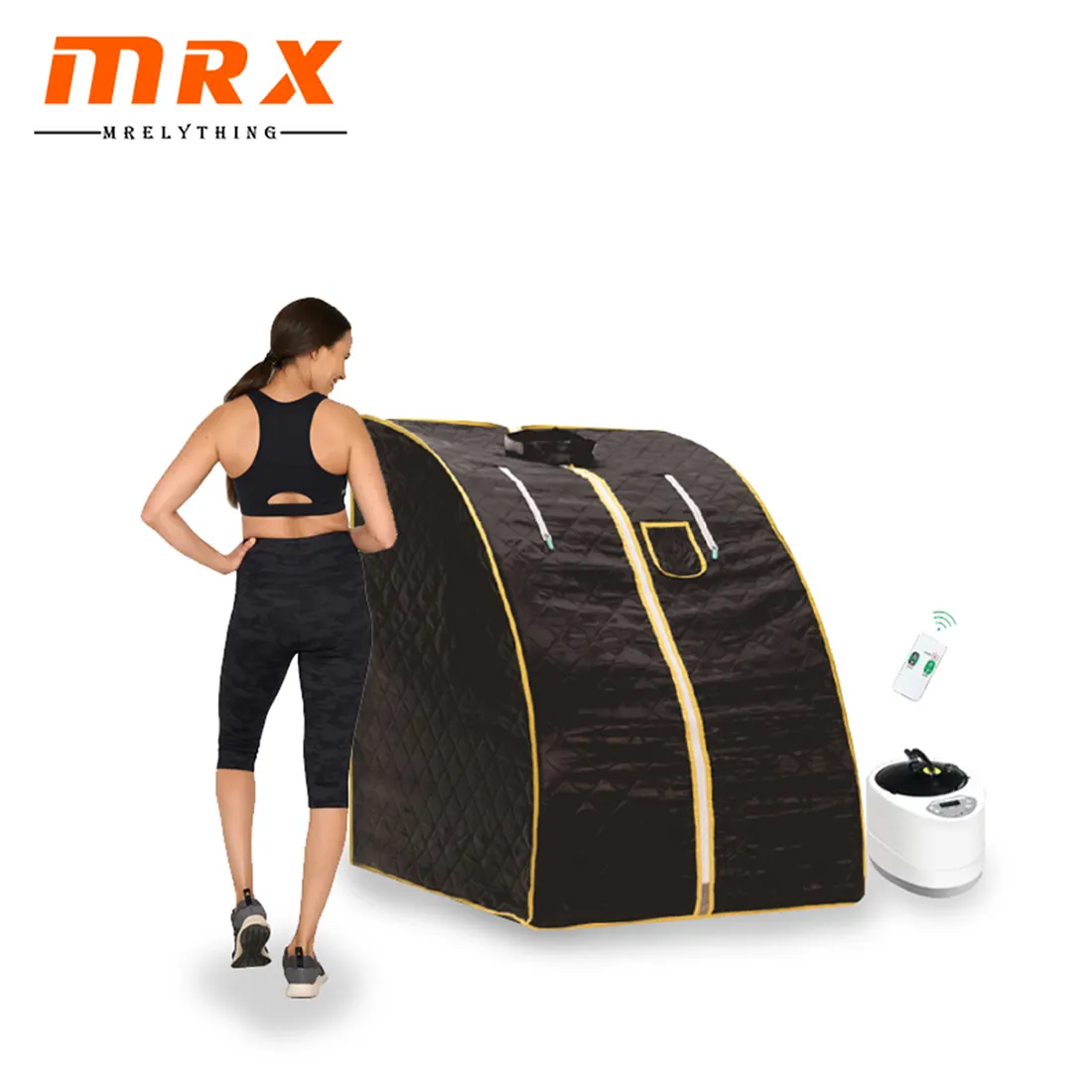 MRX tenda sauna portabel ganda, ruang sauna uap portabel 2 orang tahan air logo kustom 2 orang