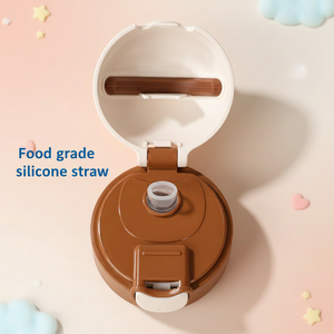 Graziosa Bottiglia Termica da Viaggio per Bambini, Leggera, Senza BPA, in Acciaio Inox con Coperchio a Tettarella, 10oz, con Cannuccia e Manico - Product Image 5