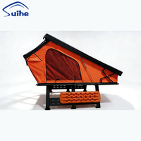 Tente de toit en aluminium, toile Oxford, coque rigide, imperméable, pliable, ventilation, double couche, installation rapide pour le camping en voiture