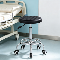 Vente d'usine respirant Pu moulé ESD antistatique chaise de laboratoire sans bras médecin soins infirmiers travail chaise pivotante pour laboratoire de salle blanche d'hôpital