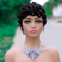 Perruques en cheveux humains Lace Front Full HD, fournisseurs de perruques en cheveux humains, perruque courte bouclée Pixie en cheveux naturels, perruque courte rose