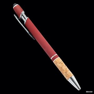 High Quality 2-in-1 Aluminum Rod Ballpoint <b>Pen</b> Custom Logo Metal for Stylus with Cork Grip Spray Glue Press Office Tool and Gift - Product Image 5