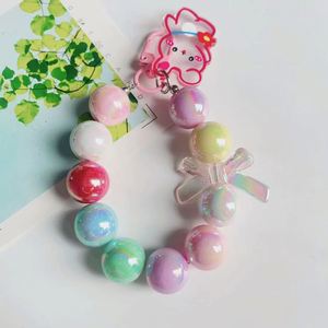 Wholesale New Design Cute Cartoon Keychain DIY Colorful Crystal Beaded Acrylic Hanging <b>Key</b> <b>Chains</b> Lanyard Phone Accessories Gift - Product Image 6