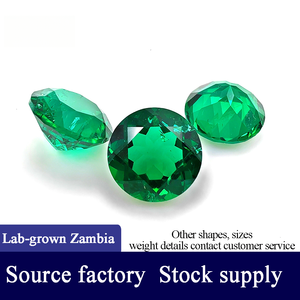 Sambia Round Bright Cut Bulk Emeralds Labor Hydro thermaler Anbau von Smaragden zur Verwendung in der Schmuck herstellung - Product Image 3