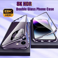 Coque de téléphone en verre trempé pour iPhone 16 Pro Max 14 15 Plus 12 étuis mobiles 8K HDR couverture arrière produits tendance 2024 nouveautés