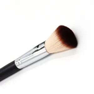 Vegan Friendly Single Black Private Label Blush Contouring Creams Liquids Powders Makeup Brush
