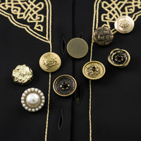 Boutons de luxe à motif arabe pour Abaya, en alliage de zinc, style Dubaï, fermeture invisible en 4 parties pour Thobe Jubba, vêtements musulmans