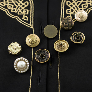 Boutons de luxe à motif arabe pour Abaya, en alliage de zinc, style Dubaï, fermeture invisible en 4 parties pour Thobe Jubba, vêtements musulmans - Product Image 3