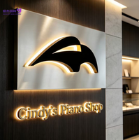 Enseigne 3D personnalisée en acrylique éclairée par LED, lettres en acier inoxydable épaisses, étanches IP65, pour mariage, extérieur, commerce, bureau, bâtiment