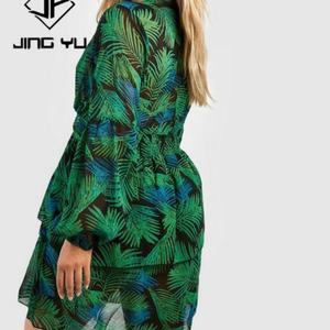 Robe à fleurs personnalisée, jupes pour femmes, robes d'automne, tissu en rayonne de haute qualité, robes pour femmes - Product Image 5