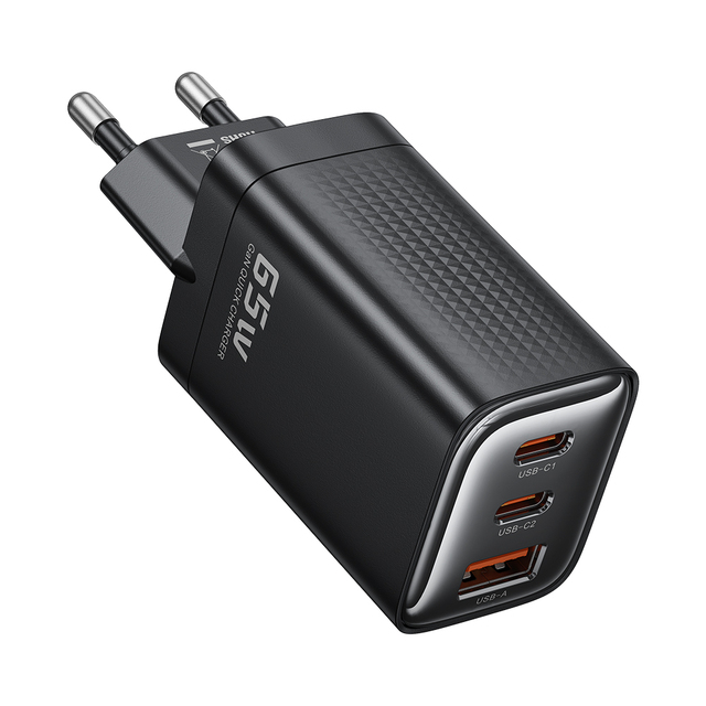 Toocki Advanced 65W GaN Charger 2 USB-C 1 USB-A Multi-Port PD Fast Charging Wide Compatibility for Home Office Travel
