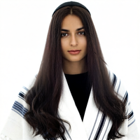 Perruque Kosher en Cheveux Humains Vierges Européens, Dentelle HD Transparente, Mèches Brunes, Sans Colle, Longue, En Stock