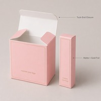 Matte Babyrosa Goldfolie Starre Geschenkbox mit Individueller Bedruckung für Kosmetik Hautpflege Schönheit Tuck-End Faltkarton Luxusverpackung
