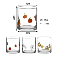 Gobelet en verre personnalisé sans plomb, sans BPA, style Halloween, avec motif de dessin animé pour enfants, réutilisable pour l'eau et les boissons