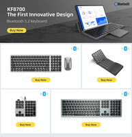 Keyboard Lipat BT Nirkabel dengan Touchpad Mouse untuk Android Laptop PC, Promo Hot Sale