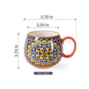 Boccali in ceramica stile bohémien di fabbrica XINGYE in <span class=keywords><strong>porcellana</strong></span> colorata con fiori dipinti <span class=keywords><strong>a</strong></span> <span class=keywords><strong>mano</strong></span> <span class=keywords><strong>tazze</strong></span> Boho - Product Image 6