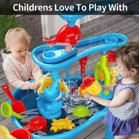 Rideau d'eau pour enfants cascade Playtable piscine sable plate-forme intérieur et extérieur jouets de plage multifonctionnels