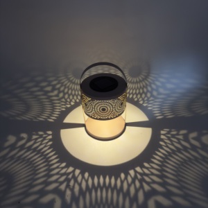 Lanterne <span class=keywords><strong>solaire</strong></span> Mandala pour jardin extérieur, lampe de projection d'ombres en fer ajouré, portable, suspendue, du crépuscule à l'aube, décoration de patio, CE RoHS - Product Image 4