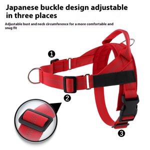 Arnés para perros de nailon con patrón sólido ligero superventas, chaleco con correa para mascotas a prueba de explosiones para razas medianas y grandes, botón acolchado - Product Image 2