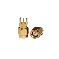 Conector RF SMA-JE de Alto Rendimiento, Material de Latón Chapado en Oro, Conector SMA Macho para PCB
