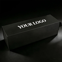 Boîte à vin rigide noire avec logo personnalisé, écologique, laminage mat, intérieur orange, emballage haut de gamme pour une seule bouteille de vin