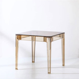 Mobili da pranzo moderni Design semplice piano <span class=keywords><strong>in</strong></span> vetro <span class=keywords><strong>trasparente</strong></span> Base <span class=keywords><strong>in</strong></span> <span class=keywords><strong>plastica</strong></span> tipo quadrato - Product Image 5