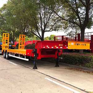 Semi-remorque à plateau bas en acier à 2 essieux, suspension mécanique, poutre principale en acier T700, capacité de charge de 30000 kg, transport de marchandises lourdes - Product Image 5