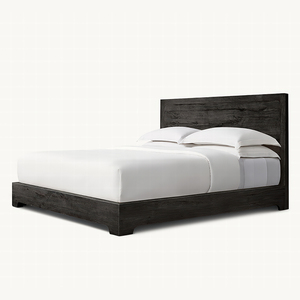 Davos sồi Bảng điều chỉnh giường vua nữ hoàng Kích thước rắn gỗ khung Giường gỗ sồi ánh sáng kết thúc RH phong cách tùy chỉnh phòng ngủ thiết lập - Product Image 4