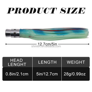 Pêche à la traîne au thon d'eau salée personnalisée Deep Sea 5in 0.99oz avec flocons Flash - Product Image 6