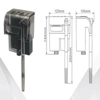 Filtre externe suspendu pour aquarium Boyu WF-2015/WF-2025, écologique, en plastique, 150L/h, 6W