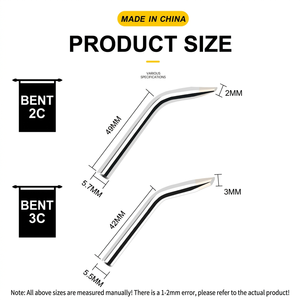 Pointe de fer à souder professionnelle courbée, sans plomb, chauffée externement, en cuivre sans oxygène, à chauffage rapide, pour soudage - Product Image 2