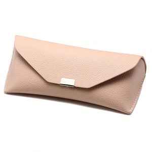 Custom Logo Fashion White Pink Square PU Bag <b>Glasses</b> Protective Cover Litchi Leather Sunglasses <b>Case</b> - Product Image 3