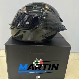 <span class=keywords><strong>Casco</strong></span> de Motocicleta de Fibra de Carbono con Alerón Grande en <span class=keywords><strong>Negro</strong></span> Brillante para Hombres y Mujeres, <span class=keywords><strong>Casco</strong></span> de Seguridad para Todas las Estaciones para Conductores, Compatible con <span class=keywords><strong>AGV</strong></span> Pista - Product Image 5