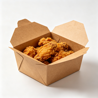 Caja de Papel Kraft Ecológica Personalizada para Pollo Frito, Envase Desechable para Nuggets de Pollo, Embalaje para Comida para Llevar