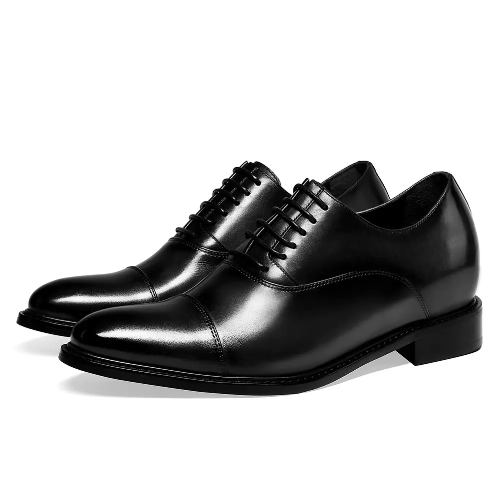 Nice Italian genuine leather formal dress official black dress shoes   oxford for men height increased custom Function shoes